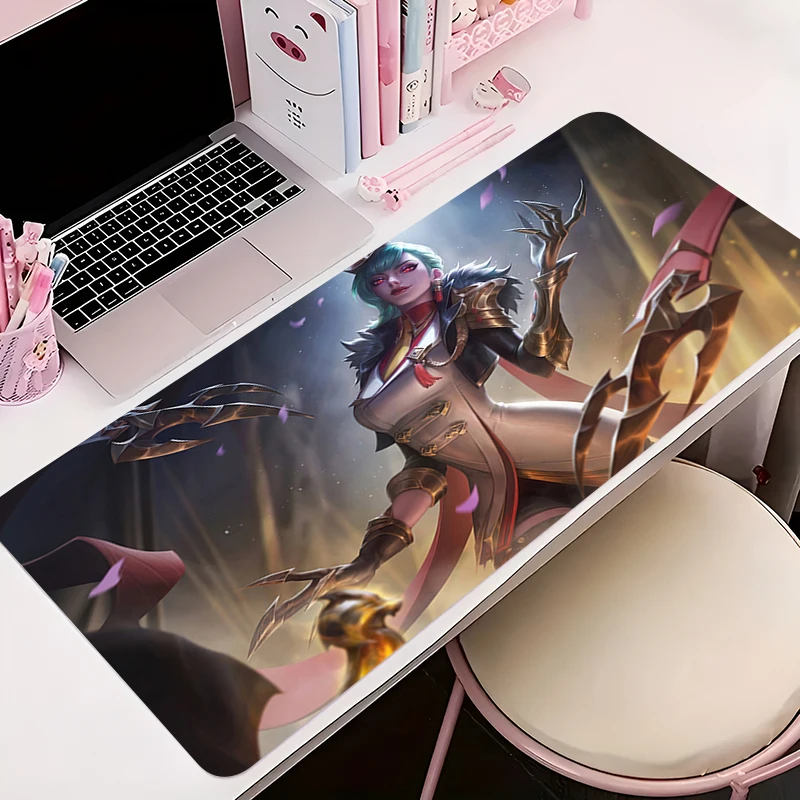 

Mouse Pad Office PC Accessories Keyboard Mat Anime Pattern Anti-slip Rubber Mousepad L-league Of Legends Evelynn Gamer Desk Mat