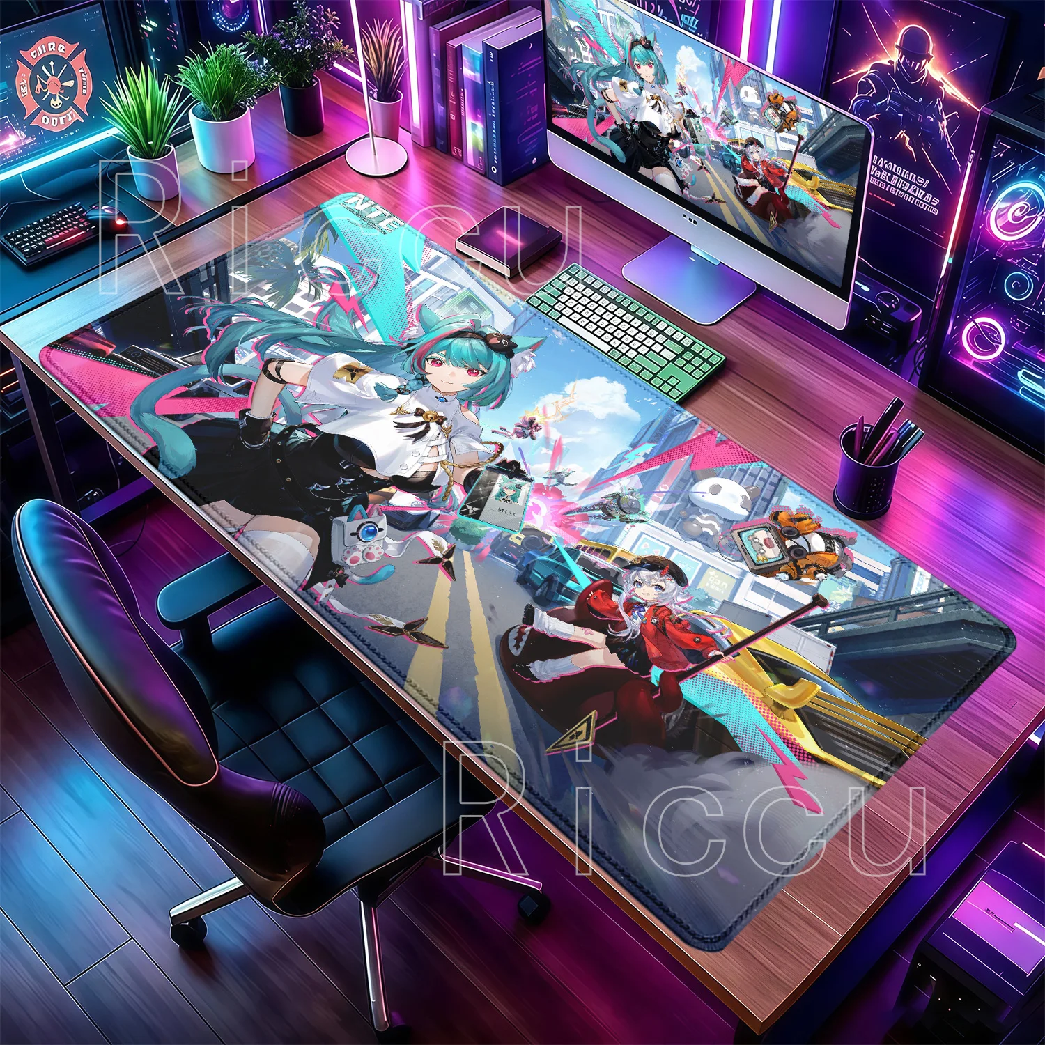 Mouse Pad Gaming NTE Neverness To Everness Anime Girl Non-Slip Base Rubber Office Mousepad PC Overlock XXL HD Printing Desk Mat