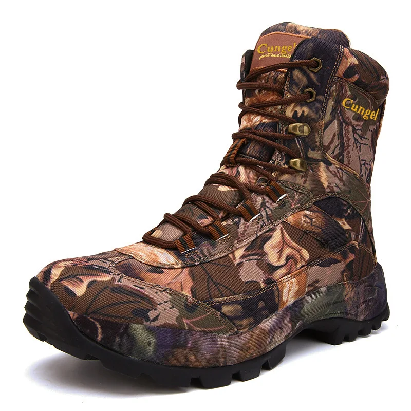 High-Tops Boots Popular Antisplash Anti Slip Hunting Mountaineering Men\'s Shoes Outdoor Trekking Training Bionic Sneakers