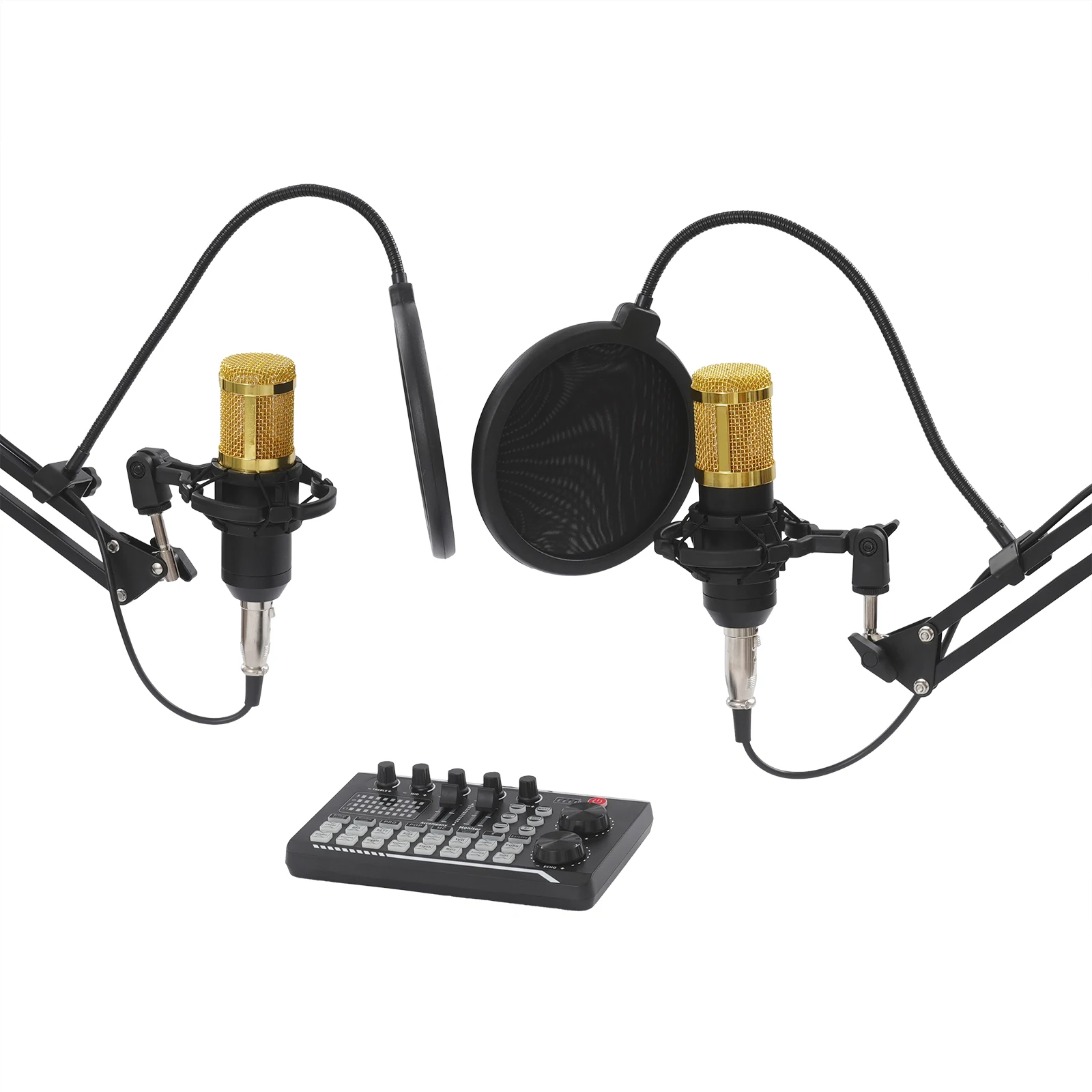 

Podcast Equipment Bundle, F998 Live Sound Card with BM800 Condenser Microphone, Microphone and Professional Audio Mixer