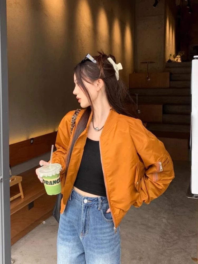 

​Vintage American Flight Jacket Women 2025 Loose Design Short Top Chic Spring Autumn Streetwear​