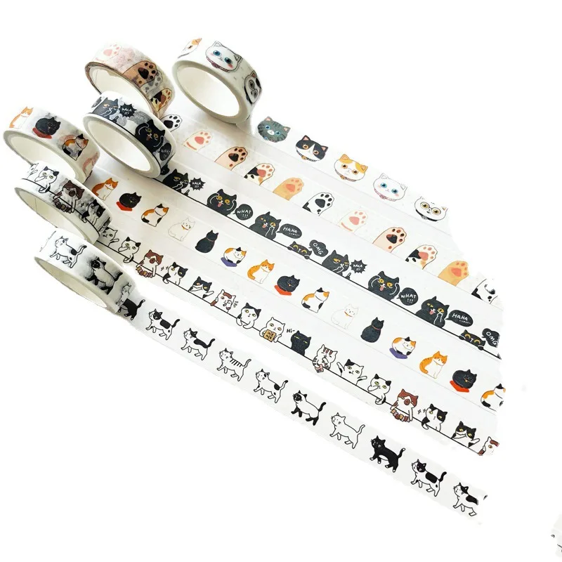 1,5*500 cm Kreative und süße Katzen und Papierklebeband Diy Scrapbooking Tagebuch Album Junk Journal Supplies