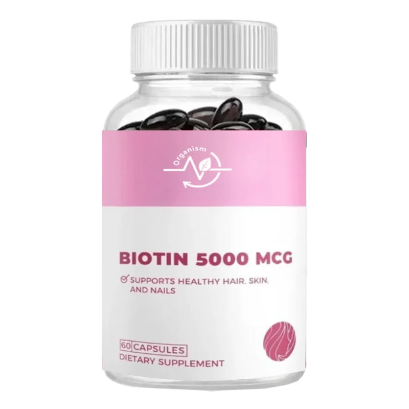 

Biotin 5000 Mg, 60 Capsules for Hair, Skin, Nail, and Bone Health Support