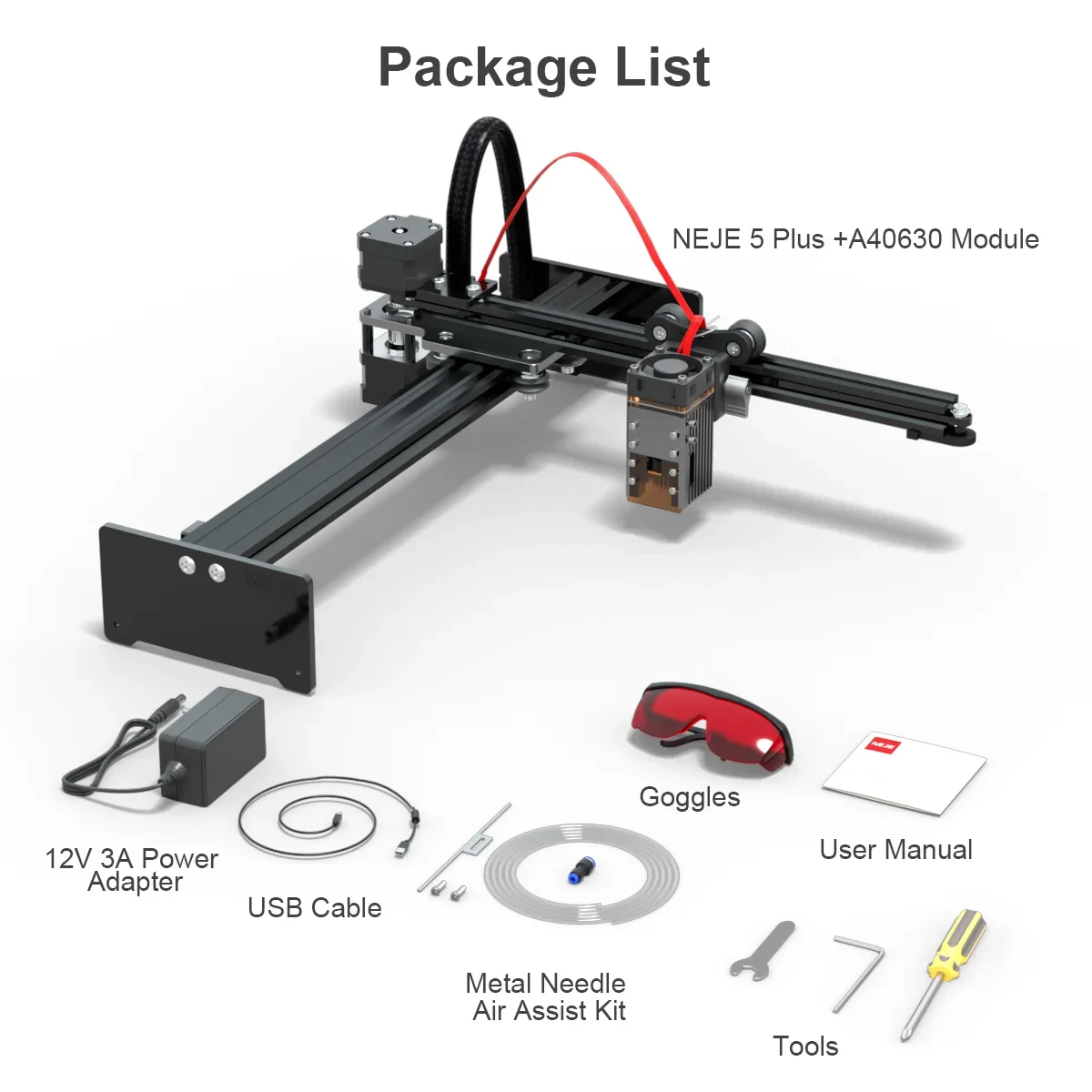 High Precision NEJE 5 PLUS A40640 Wood Router 420*255mm Laser Cutting Machine for Woodworking Engraving on Acrylic Wood Board