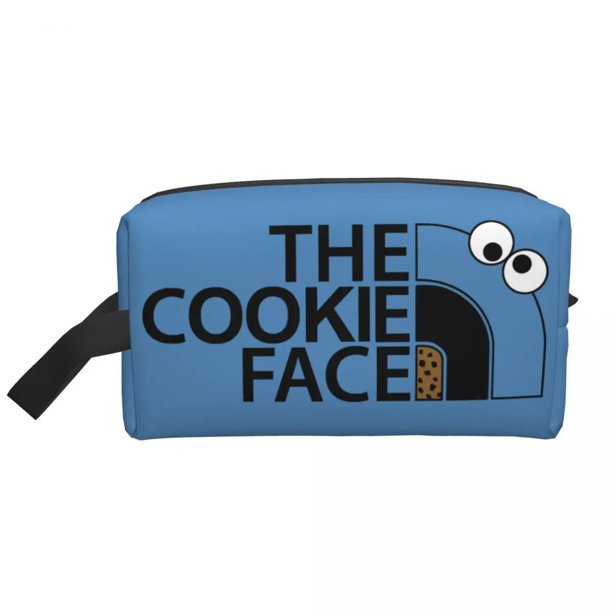 Custom The Cookie Monster Face Travel Cosmetic Bag Women Anime Cartoon Toiletry Makeup Organizer Lady Beauty Storage Dopp Kit