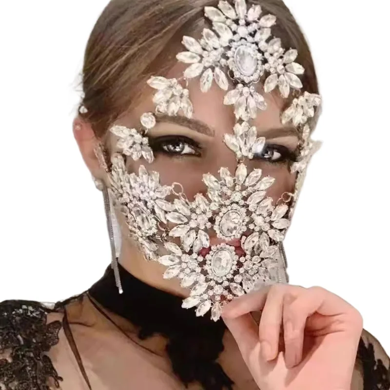 Exaggerated masquerade mask personality festival party performance rhinestone mask oh beautiful woman