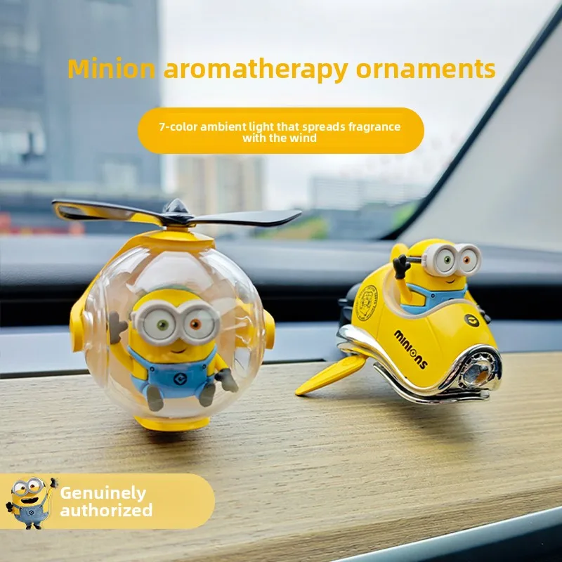 موزع تنفيس هواء للسيارة على شكل كرة طائرة من مينيونز - ديكور داخلي لطيف للسيارة Despicable Me، هدية إبداعية #5