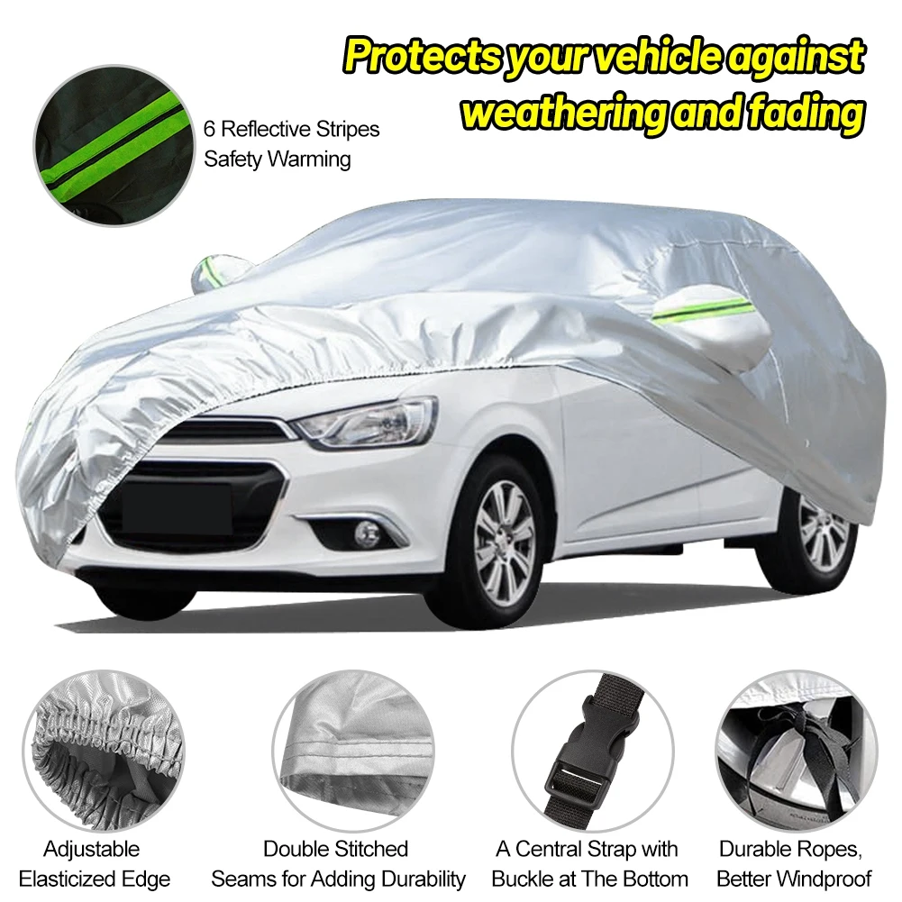 Hatchback Car Cover Fit for Toyota Yaris / JAZZ /VW GOLF /POLO Weather Protection Anti Scratch Full Body Cover 4M-4.4M Long Car