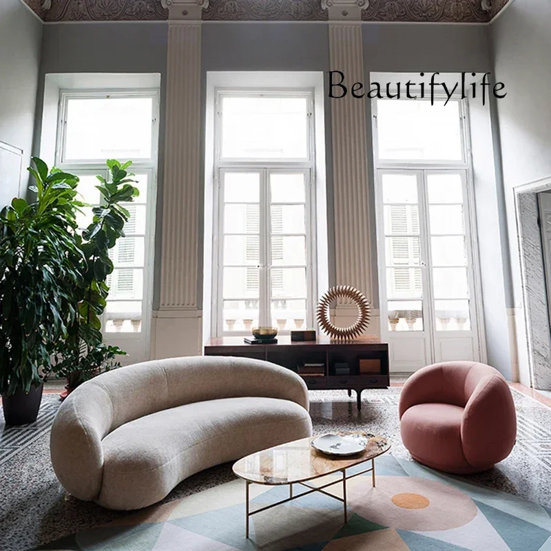 

Curved Wood Couches Nordic Simple Comfortable Designer Living Room Sofas Modern Lounge White Sofas Para El Hogar Salon Furniture