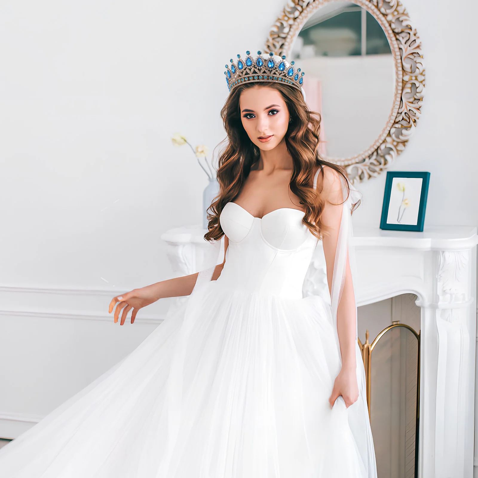 

Sky- Crown Hairband for Bride Wedding Party Decor Bridal Tiara Accessory Small Tiaras Women Crowns