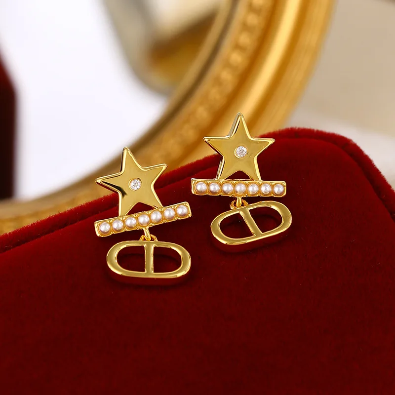 

Позолоченные серьги-звездочки с жемчугом для женщин — роскошные, минималистичные и эффектные украшения в корейском стиле, уникальный дизайн, ограниченная серия