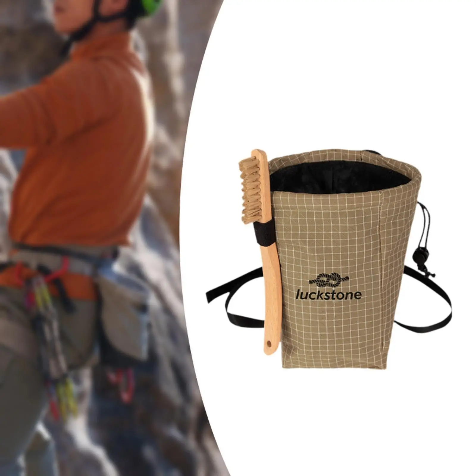 Premium Climbing Chalk Bag Large Capacity UHWPE Anti Slip Design with Belt and Brush for Bouldering Gym
