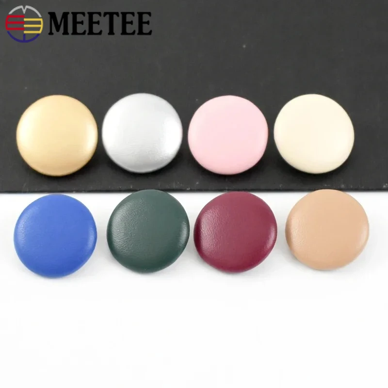 

50Pcs 11-28mm Color Leather Buttons for Clothing Sofa Decor Round Shank Button Bags Jacket Replace Buckle DIY Sewing Accessories