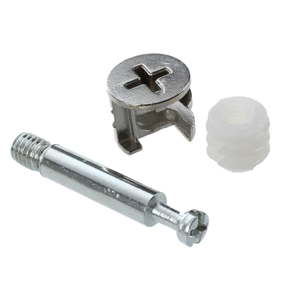 Furniture Cam Fitting with Dowel and Pre-Inserted Nut (Set of 5)