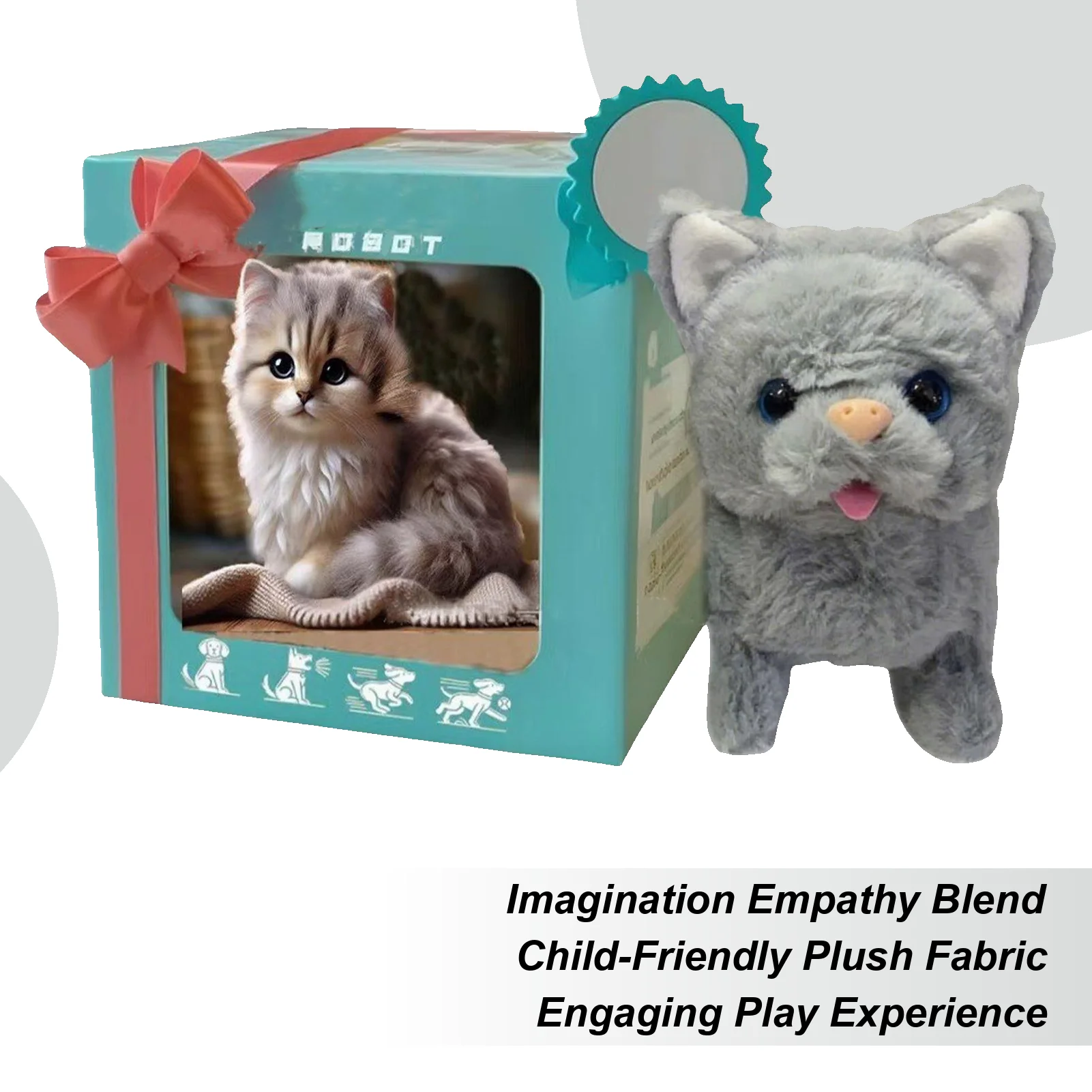 لعبة القط الروبوتية للقطط للأطفال، لعبة عاطفية روبوتية تفاعلية محشوة واقعية للبالغين والأطفال والبنات وكبار السن للاستخدام الداخلي