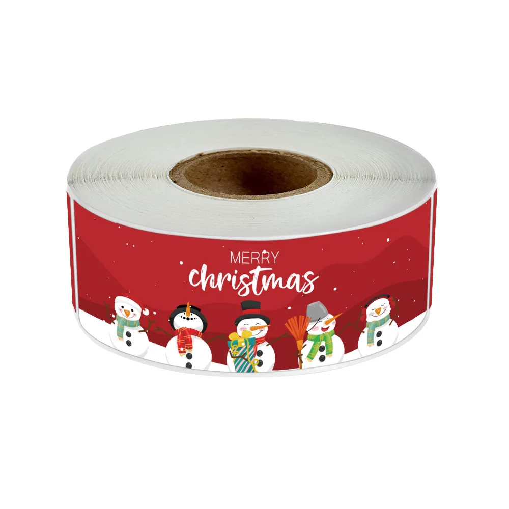 120pcs/roll Red Green Merry Christmas Stickers Santa Claus Labels for Gift Package Card Envelope Wrapping Party Small Business