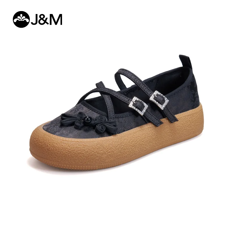 

J&M Casual Shoes Women Fashion Lady Loafers Breathable 4cm Platform Summer Slip-on Shoes White Black Sandals Walking Sneakers