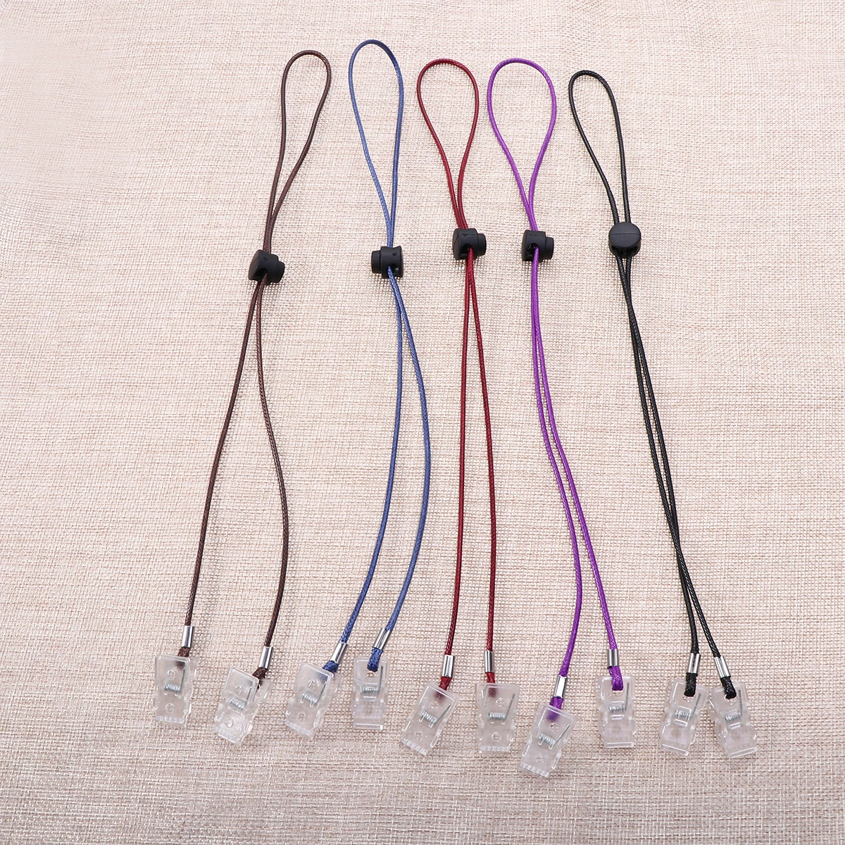 

5Pcs Napkin Clips Chain Paper Towel Holder Lanyards Modern Elderly Bibs Kids Adjustable Polyester Home