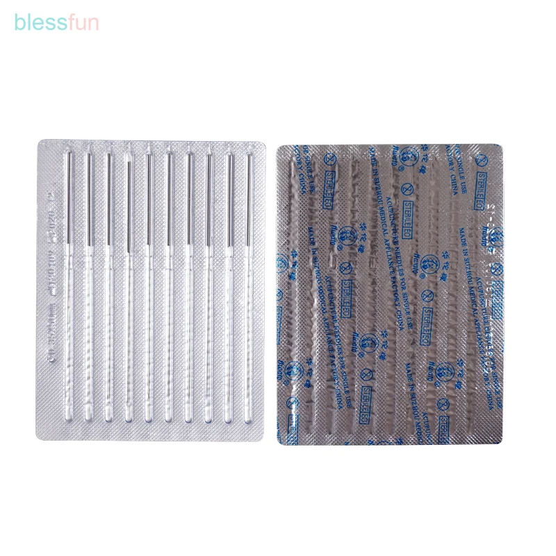 10box*100pcs/pack New Sterile Acupuncture Needle 1000 Hwato Flat Handle Needle Asepsis Disposable Aluminum Foil Packing