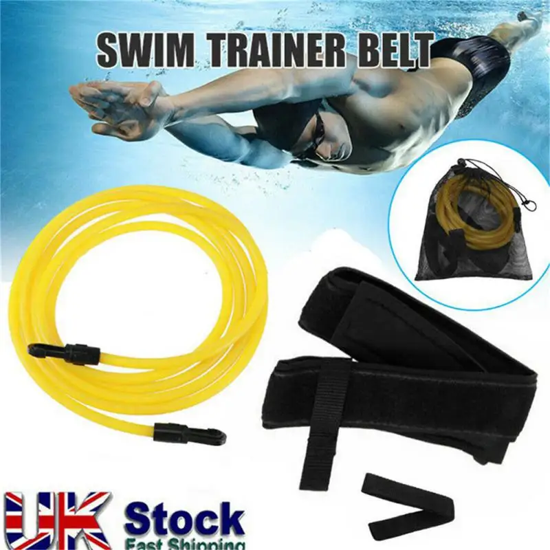 Adjustable Swim Training Resistance Belt High Quality Elastic Rope Swim Pool Safety Training Band Latex Tubes Exerciser