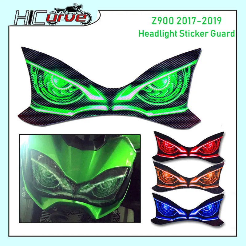 

For KAWASAKI Z900 Z 900 2017 2018 2019 Motorcycle 3D Front Fairing Headlight Sticker Guard Head light Stickers