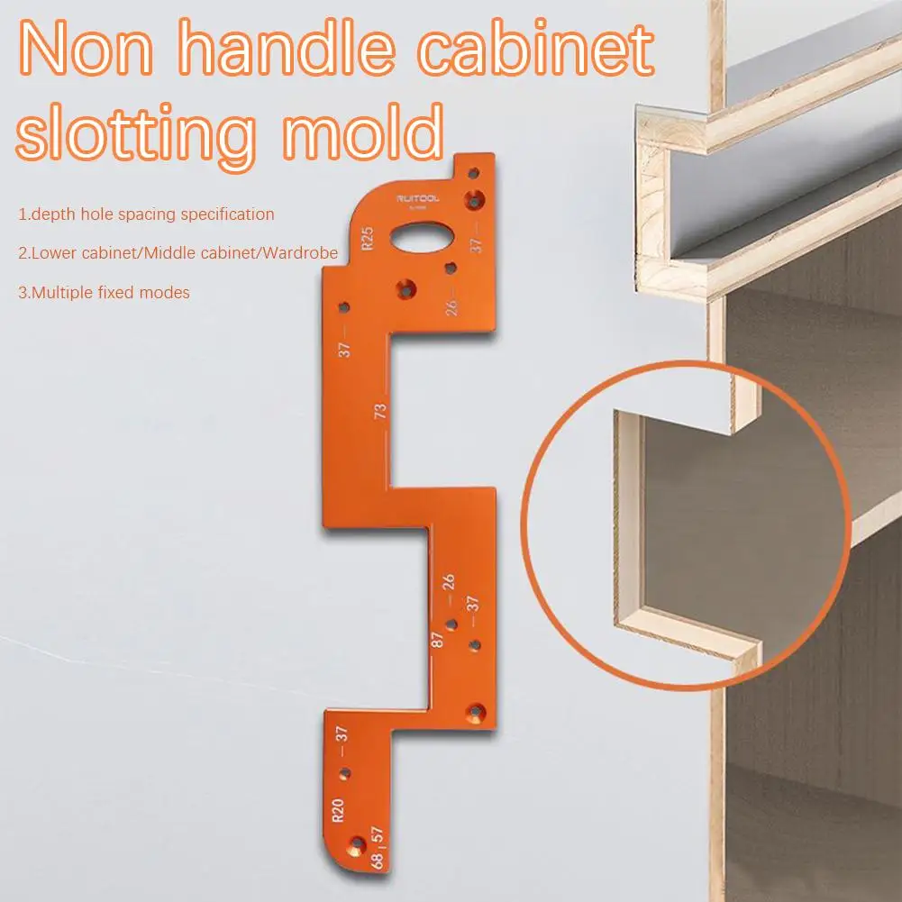 Embedded Handle Slotting Template For Wardrobe Kitchen Door Invisible Handle Woodworking Auxiliary Positioning Tool