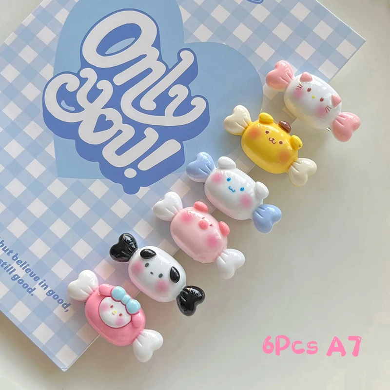 Sanrios Cinnamoroll My Melody Pompom Purins Hello Kitty Cartoon Candy Barrette Children Duckbill Clip Mini Hairpin Headgear