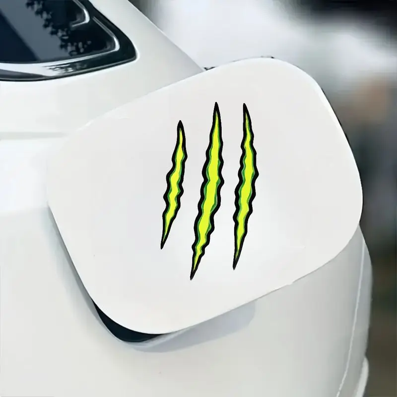 

1pc Fluorescent Green Claw Scratch Vinyl Decal Waterproof Car Motorcycle Helmet Sticker Auto Exterior Styling Personalized Decor