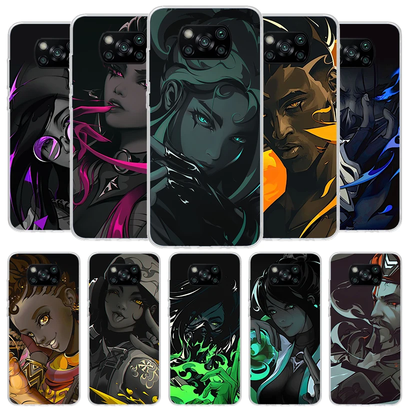 Valorant Game Cool Cover Phone Case For Xiaomi Poco X6 X5 X4 Nfc X3 Pro F6 F5 F4 Gt F3 F2 F1 M5S M4 M3 Soft Fundas Shell