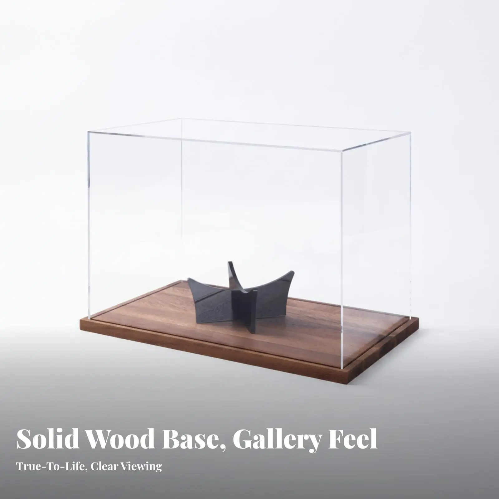 Acrylic Display Stand with Removable Black Tray for Trophy Showcase and Desk Decoration