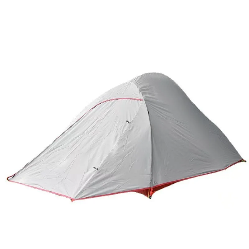Tienda de campaña de nailon para exteriores personalizada con doble cresta de pescado recubierta de silicona, sombrilla impermeable, tienda de campaña ultraligera para montañismo