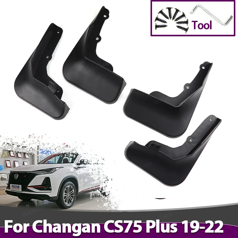 Mud Flaps No Drill Mudguards Winter Splash Guards Front Rear Fender Protector For Changan CS75 Plus 2019-2022 Mudflaps Guards