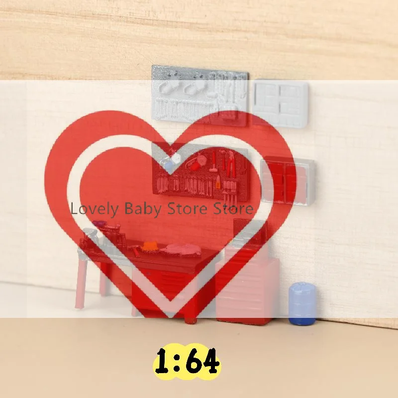 

【BS】1/64 Scale Tool Bench/Pegboard Model Garage Scene Display Prop Accessories Collection Gifts