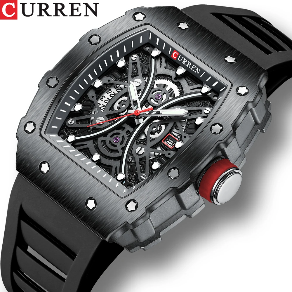 CURREN Mens Watch Luxury Quartz Wristwatch Stainless Steel Waterproof Chronograph Fashion Clock Watch for Men