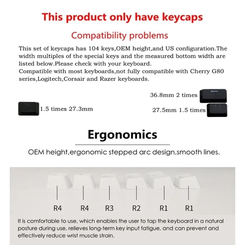 

Русско-корейские колпачки для клавиш, колпачки для клавиш из АБС-пластика с подсветкой, OEM-чехол для ключей Cherry MX, с полный