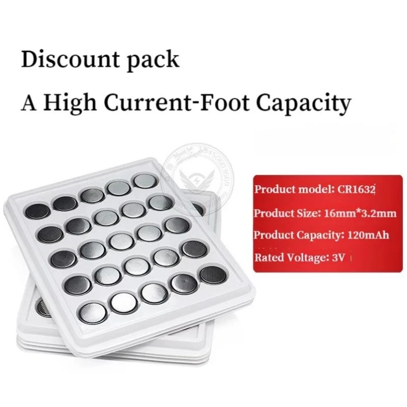 25-200pcs 120mAh CR1632 3V Lithium Button Cell Battery For Watch Car Remote Key Original 100% Calculator Medical for Electronics