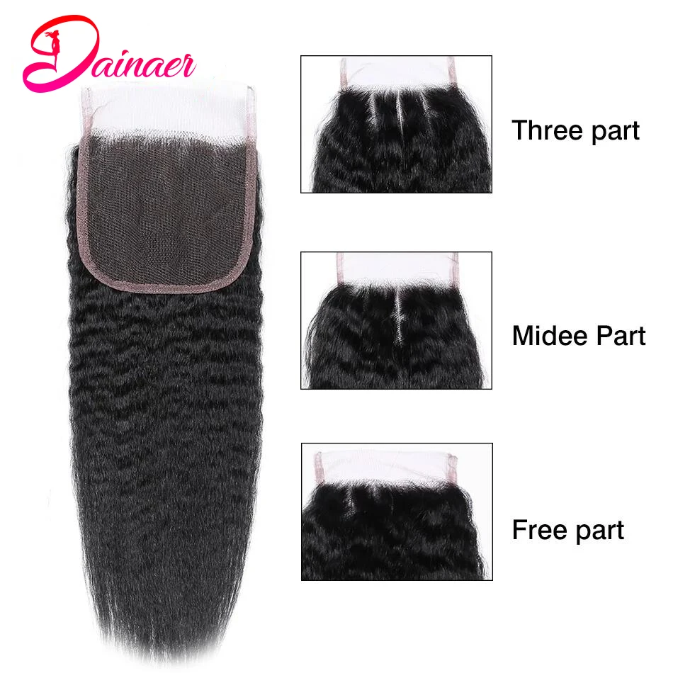 Kinky Straight 4x4 Lace Closure Human Hair Swiss lace Closure Only Cheap Remy Hair Closure Indian Yaki Straght Hair Closure