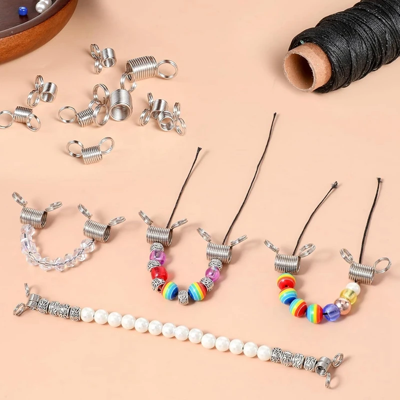 ABNO-16 Pcs Bead Stoppers, 8 Large And 8 Small Bead Stoppers For Jewelry Making Kumihimo-Supplies Bead Clamps Bead Stoppers