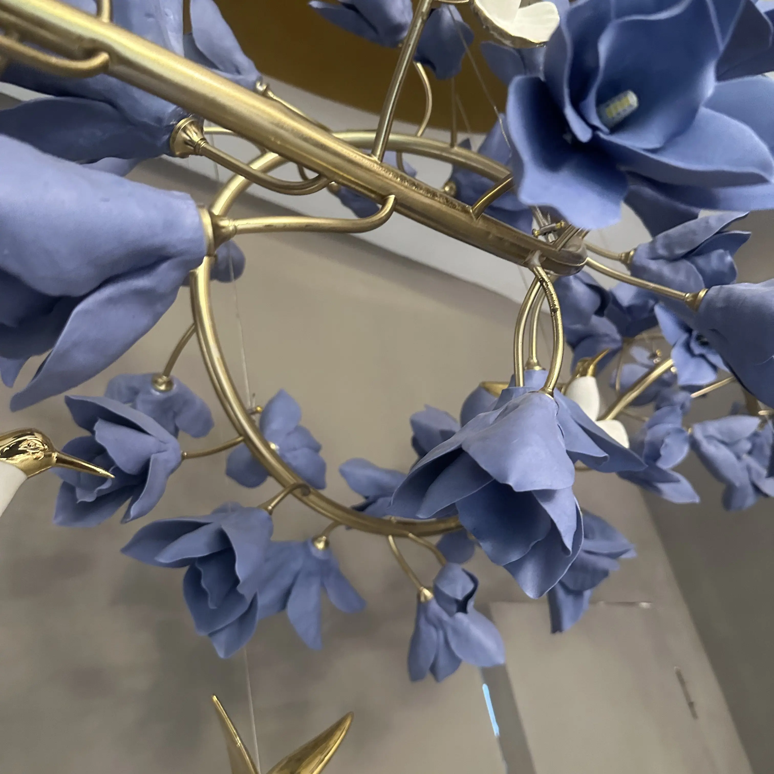 French Luxury Blue Purple Pendant Light Living Room Architecture Villa Staircase Dining Room Ceramic Customiz Lighting Fixtures