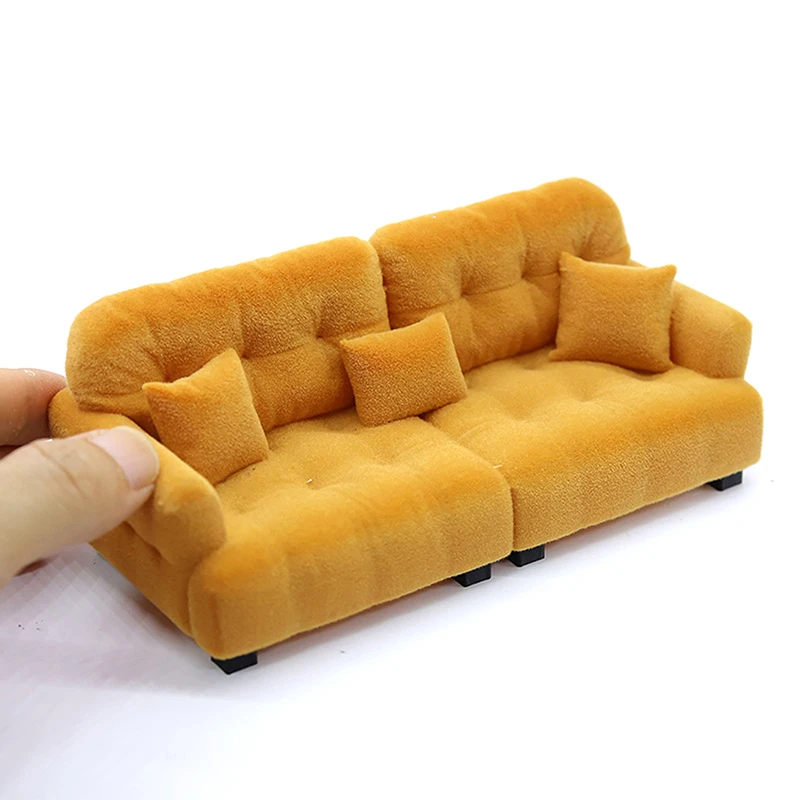 

1:12/20/30 Scale Doll Sofa Felte Realistic Miniature Furniture Toy Mini Living Room Decoration Accessories Pretend Play Toys