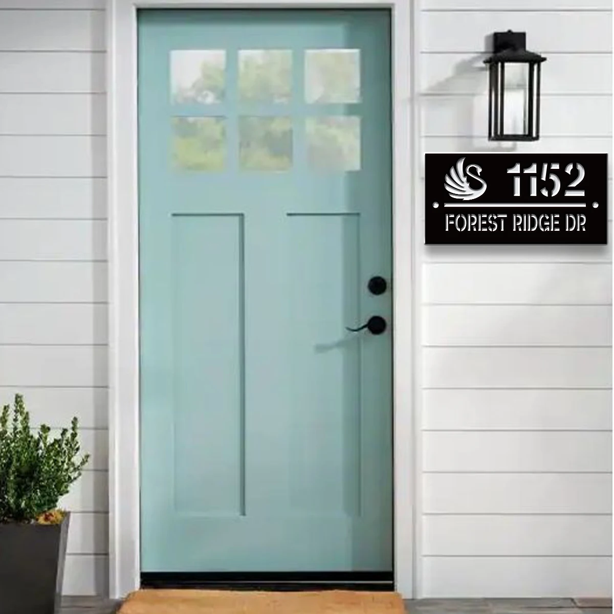 1Pc Custom Swan fish Number&Text Acrylic House Number Door Street Sign Plaque,Home Room Garden Decor,Birthday Wedding Gift view 2