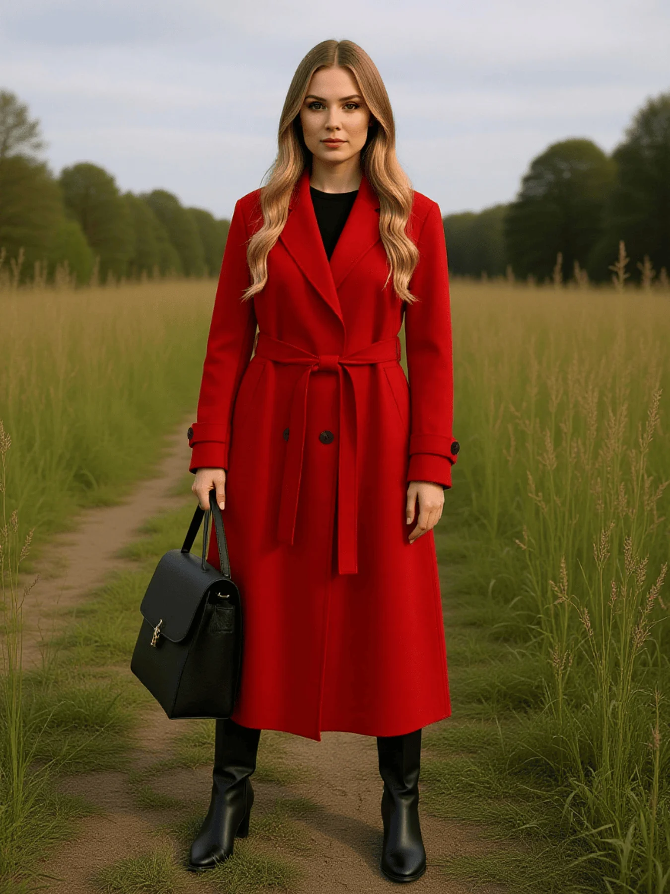 

Элегантное женское шерстяное пальто, зимнее модное новое поступление, двубортная верхняя одежда, Тренч со свободной подкладкой на поясе, длинная куртка