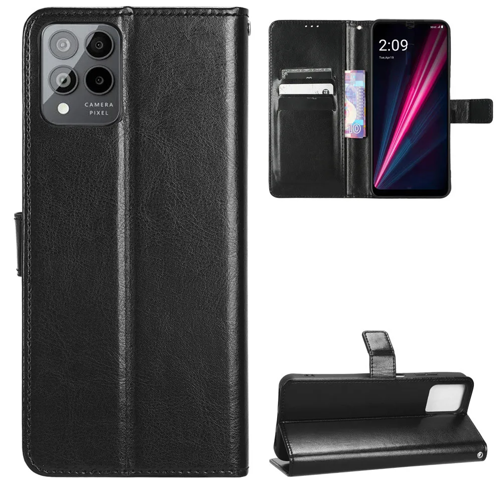 Para t-mobile revvl 6 5g caso de luxo flip couro do plutônio carteira cordão suporte caso para tcl t-mobile revvl 6 pro 5g revvl6 sacos de telefone