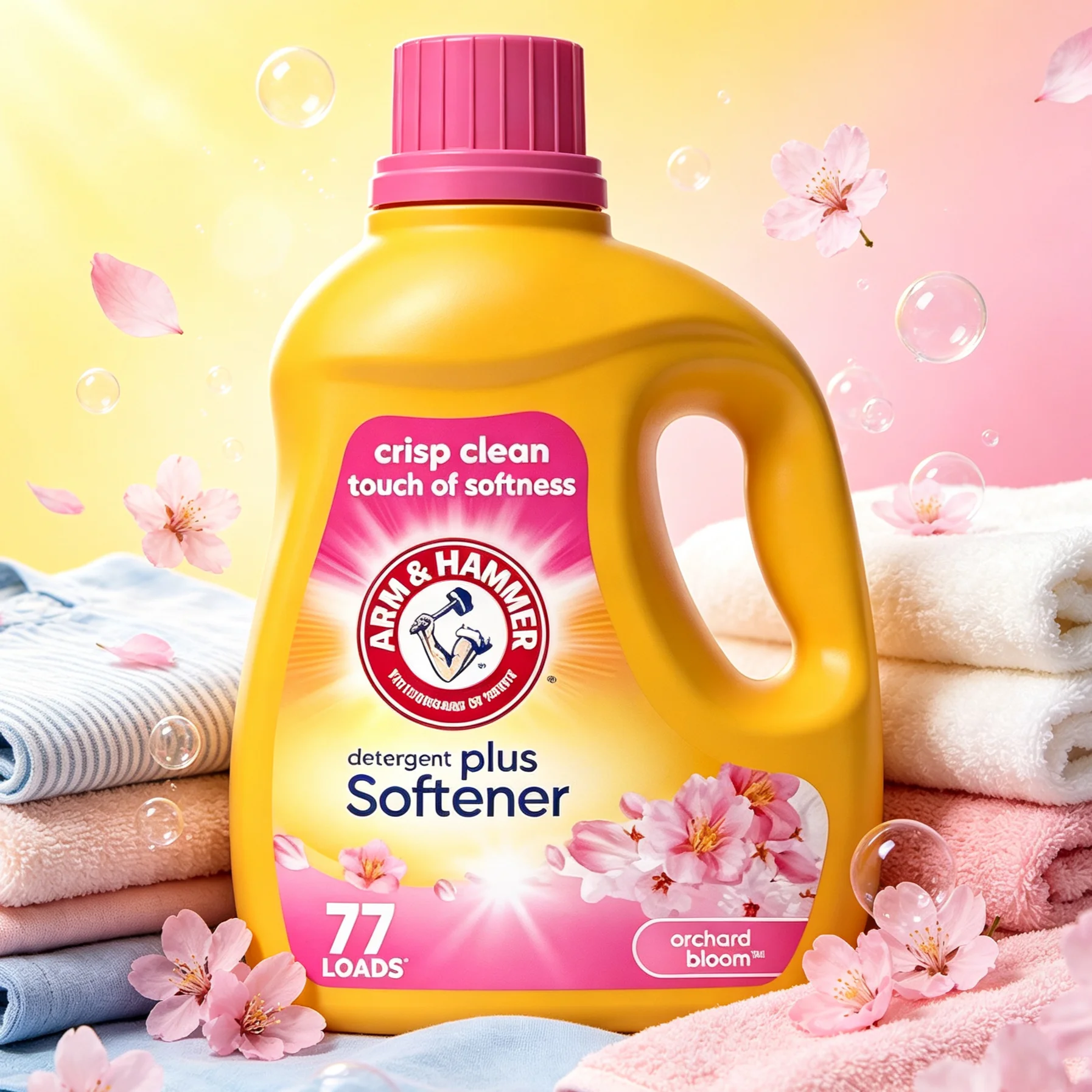 ARM & HAMMER Plus Softener Detergent, Orchard Bloom, 100.5 Fl Oz, 77 Loads