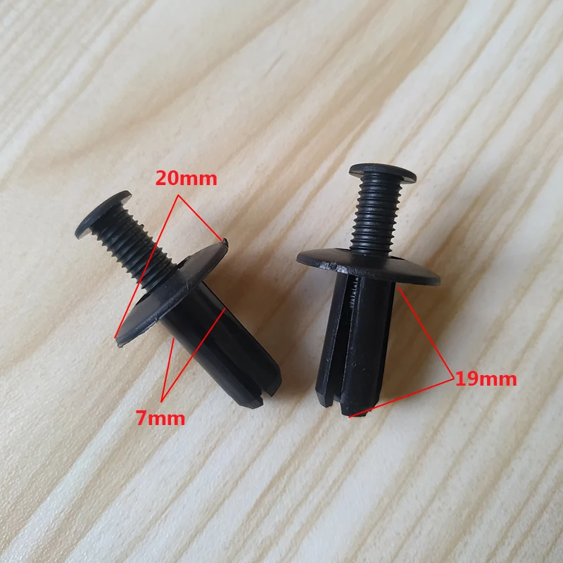 50PCS 7mm Hole Universal Push Type Retainer Nylon Auto Fastener Car Roof Fender Expansion Screw Rivet Clips