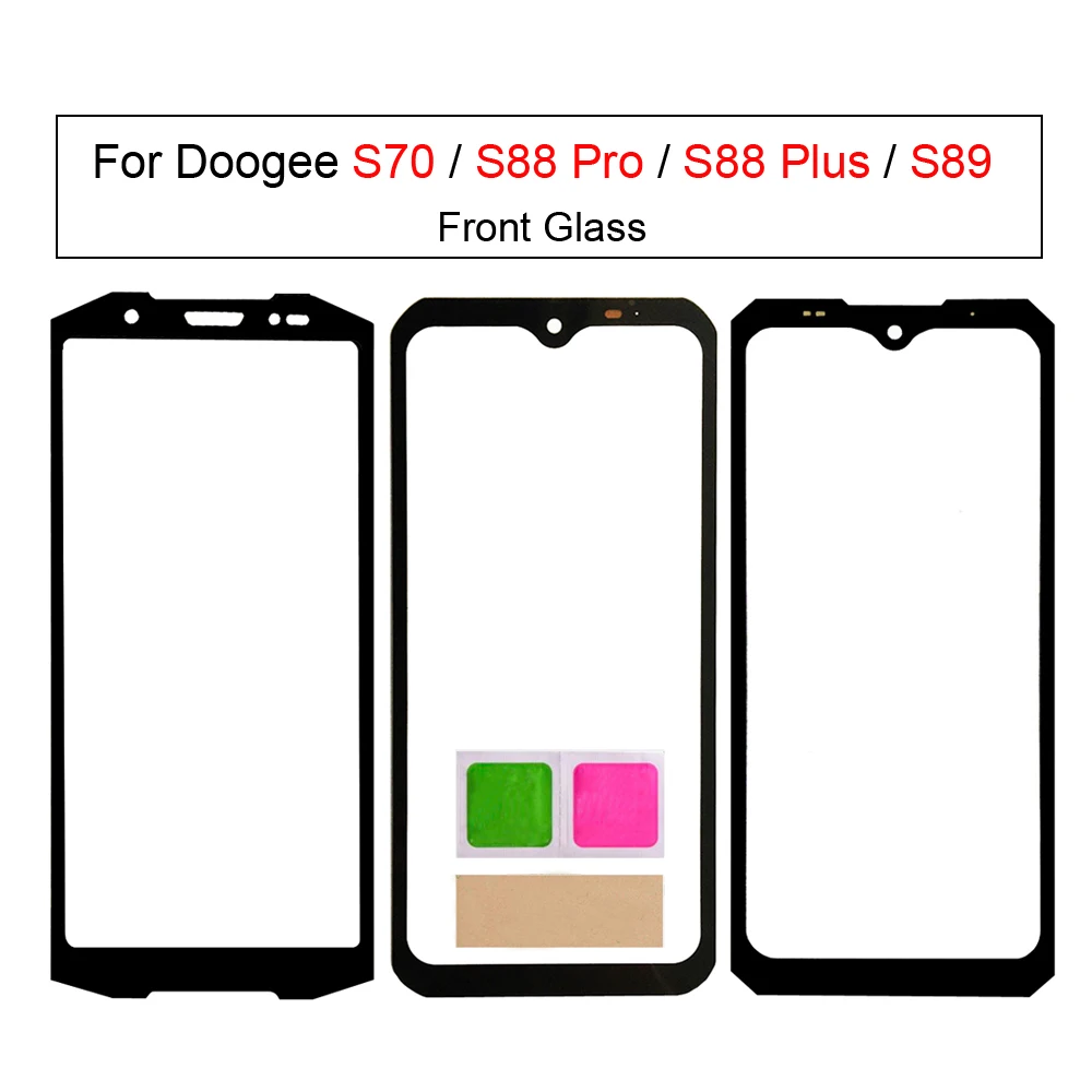 Touch Screen Panel for Doogee S88 Pro ,S88 Plus ,S89 ,S70, Front Glass Screen Replacement