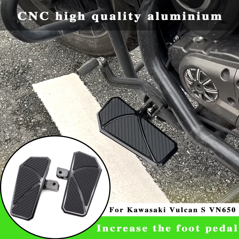 

Motorcycle Front Foot Rest Rider Footboard Driver Floorboard Wide Footrest For Kawasaki Vulcan S 650 EN650 VN650 S650 2015-2026