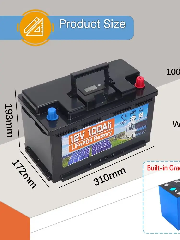 12V 350Ah 200Ah 150Ah 100Ah Lithium-Eisenphosphat-Batteriepack mit integriertem 100A BMS, mit Kälteschutz, geeignet für Wohnmobile, Camping, Solaranlagen und den Heimgebrauch