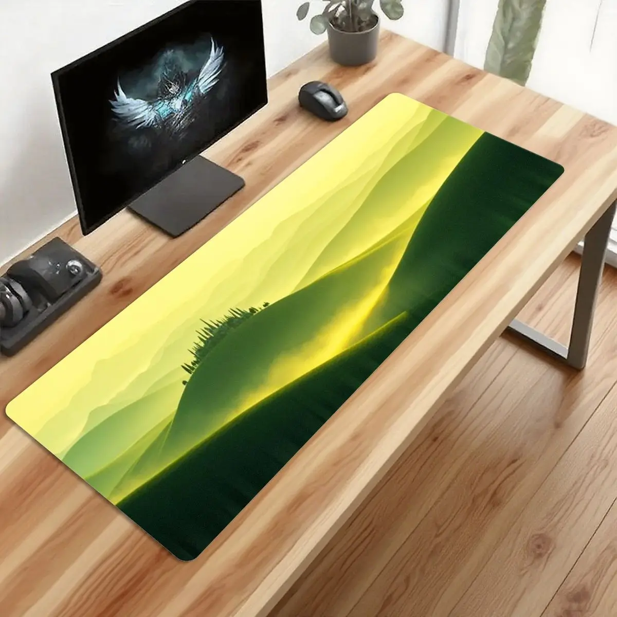 قطعة واحدة من لوحة الماوس كبيرة جدًا بطابع المناظر الطبيعية، 31.5 × 11.8 بوصة، قاعدة مضادة للانزلاق، مثالية للألعاب والاستخدام المكتبي. #4