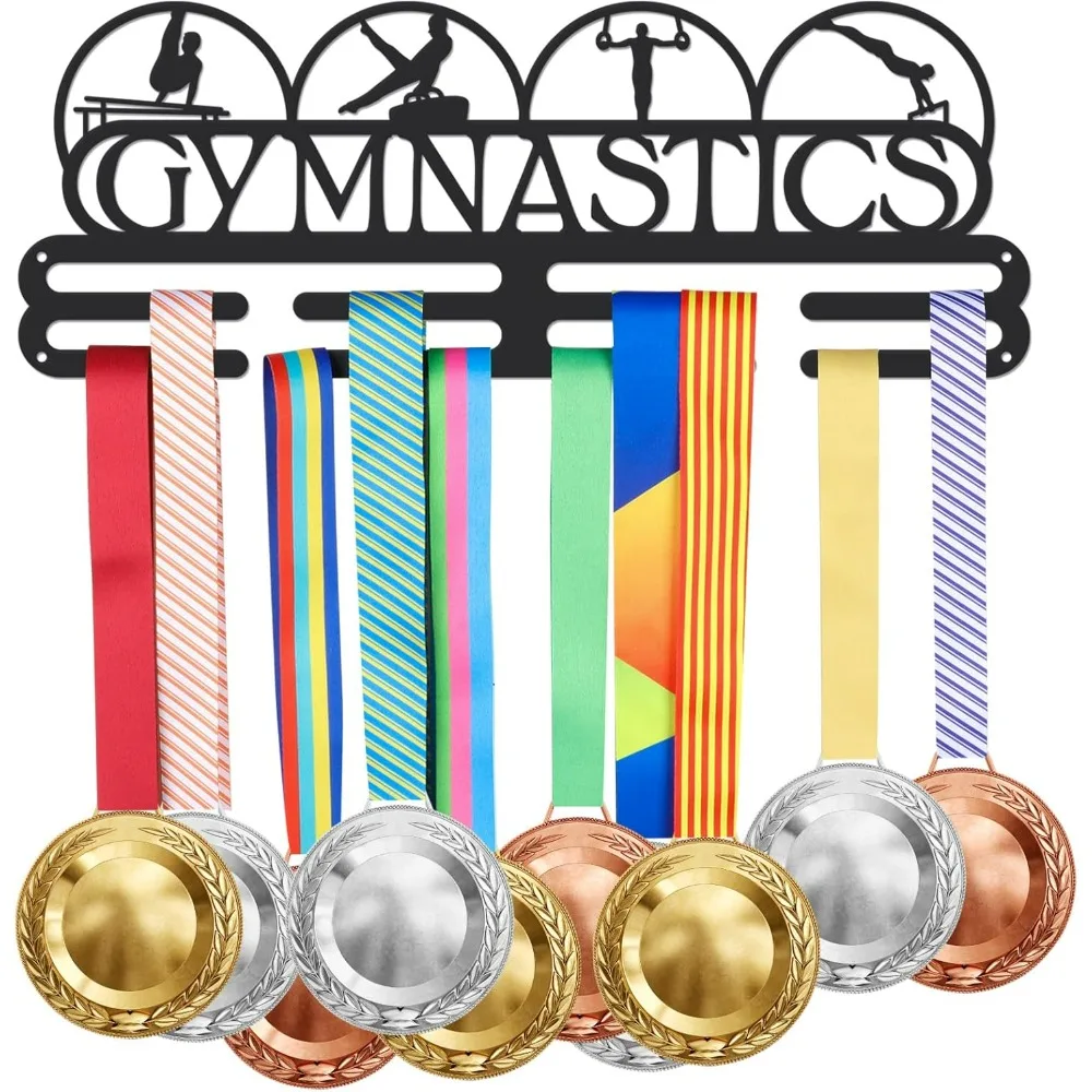 Male Gymnastics Medal Hanger Display Sports Medal Display Rack Iron Wall Mounted Hooks for 40+ Medals Trophy Holder Awards